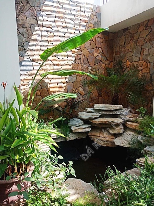 HKM2130 -Đá Vàng đỏ- SÂN VƯỜN- Đá tự nhiên trang trí Khải Minh