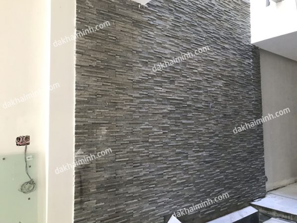 HKM28 -Đá Đen xám- TƯỜNG MẶT TIỀN- Đá tự nhiên trang trí Khải Minh