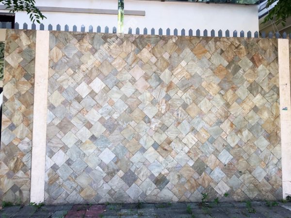 HKM686 -Đá Xanh vàng- TƯỜNG RÀO- Đá tự nhiên trang trí Khải Minh