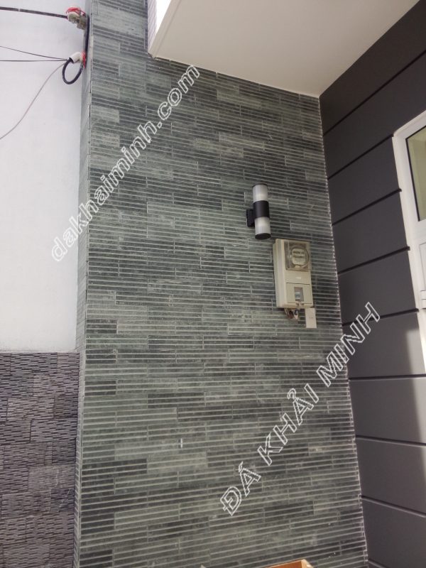HKM849 -Đá Xanh đậm- TƯỜNG CÁNH GÀ- Đá tự nhiên trang trí Khải Minh