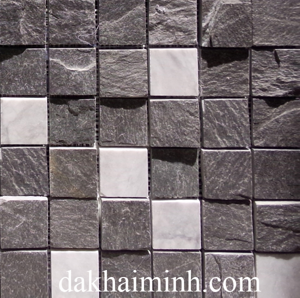 Đá chẻ phiến ốp tường màu đen #261 - Mosaic Xdbm 45x45 #261
