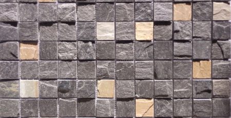Đá chẻ phiến ốp tường màu đen #252 - Mosaic Xdhs 45x45 #252