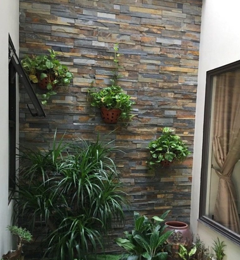 Đá chẻ phiến ốp tường màu đen #984 - GHEP XD VD235 #984