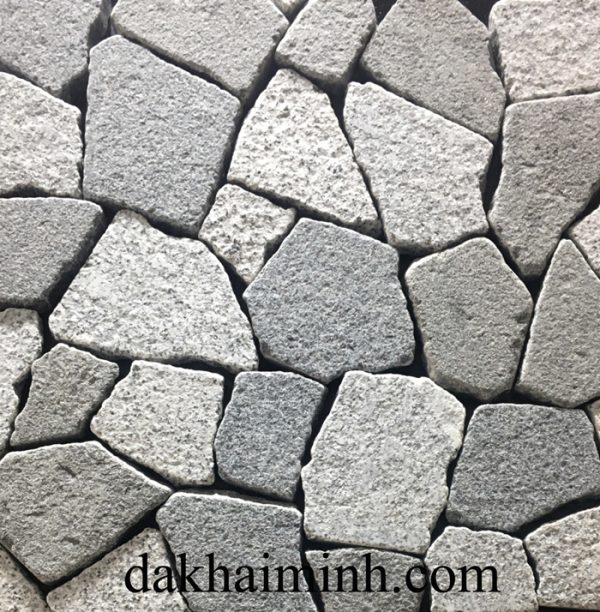 Đá Granite ốp tường màu xám #1772 - Km45 Rối Xám Trắng D10-15cm Dày 2cm #1772