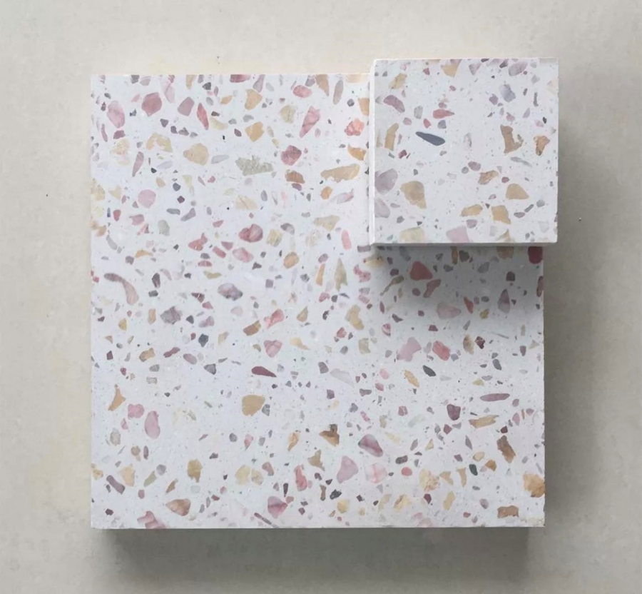 Gạch Terrazzo đá Mài màu trắng