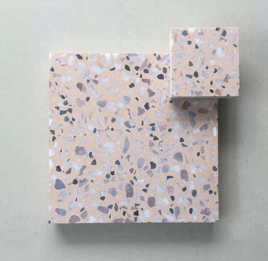 Gạch Terrazzo đá Mài màu phấn