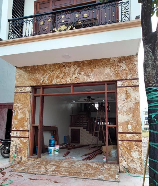 Mẫu đá màu vàng, ốp mặt tiền đẹp mới nhất