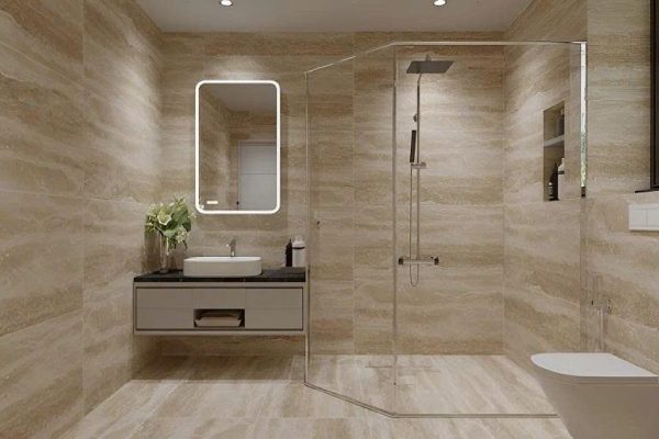 Đá Travertin ốp phòng tắm 1
